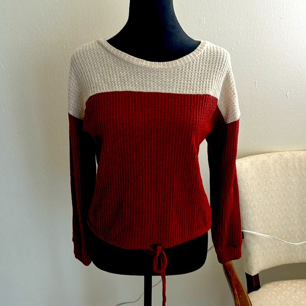 Size small red/cream sweater